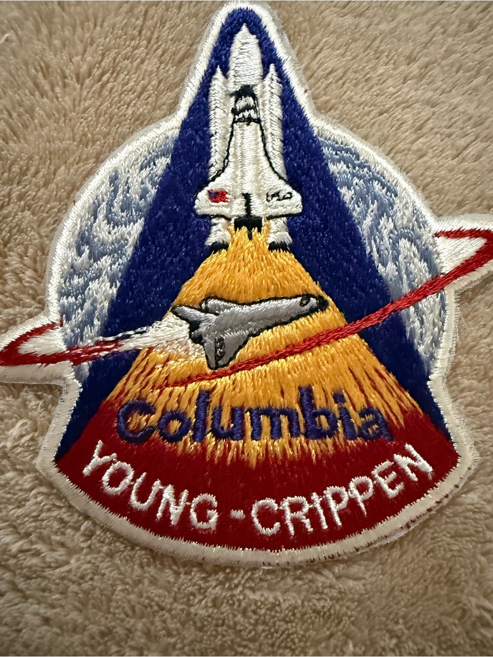 Columbia Embroidered Shuttle Patch in Blue, Yellow, Red, White